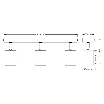 Osram - suunavalgusti ELEMENTAL 3xGU10/6W/230V