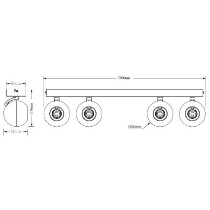 Osram - suunavalgusti SPOT SPHERAL 4xGU10/6W/230V valge