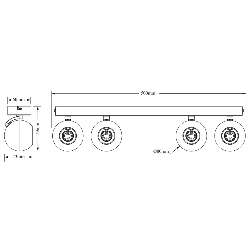 Osram - suunavalgusti SPOT SPHERAL 4xGU10/6W/230V valge