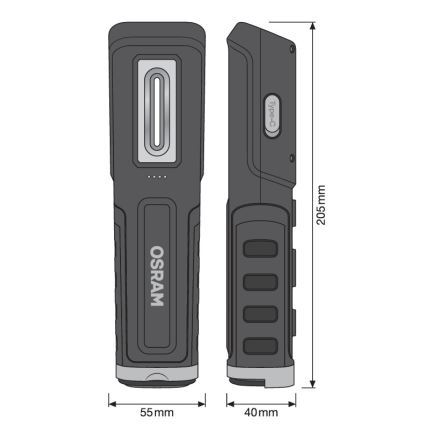 Osram - LED-hämardatav laetav taskulamp LEDINSPECT WIRE-FREE PRO 600 LED/5W/3,7V IP54 2600 mAh