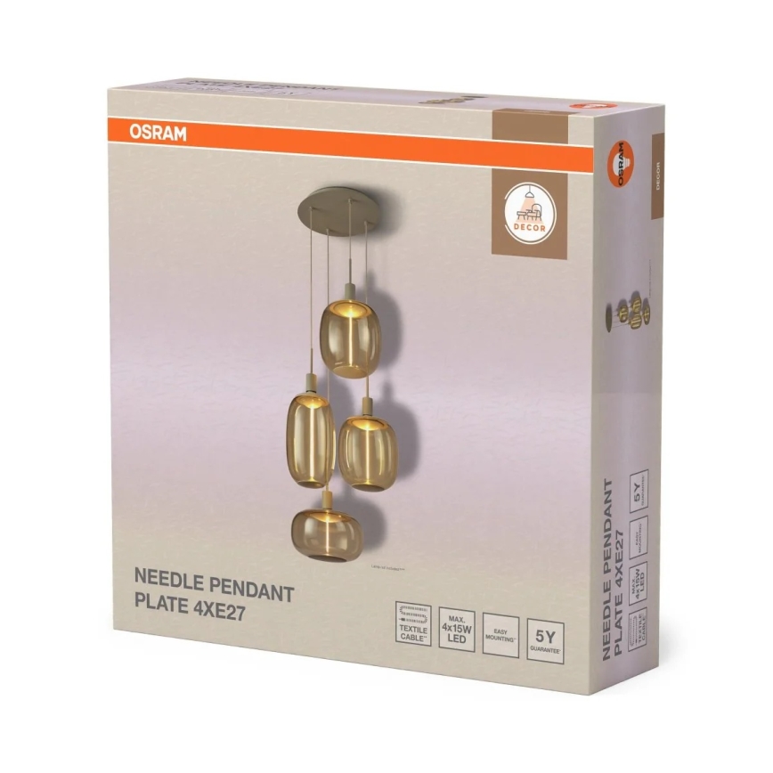 Osram - Toitekaabel NEEDLE PENDANT 4xE27/25W/230V beež
