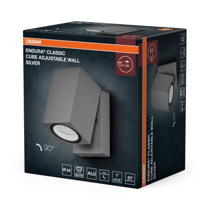Osram - Väline seinavalgusti ENDURA CLASSIC 1xGU10/35W/230V IP44 hall