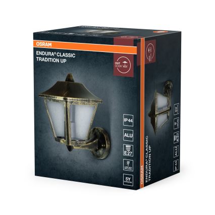 Osram - Välisseinavalgusti TRADITION UP 1xE27/60W/230V IP44 patineeritud/kuldne