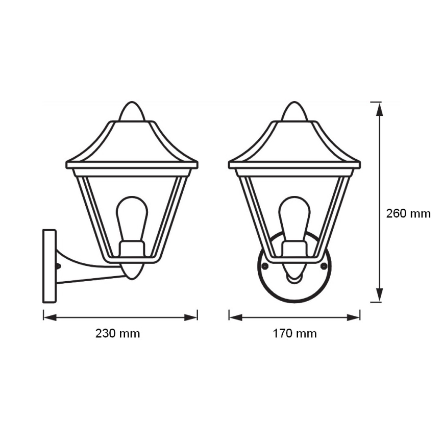Osram - Välisseinavalgusti TRADITION UP 1xE27/60W/230V IP44 patineeritud/kuldne