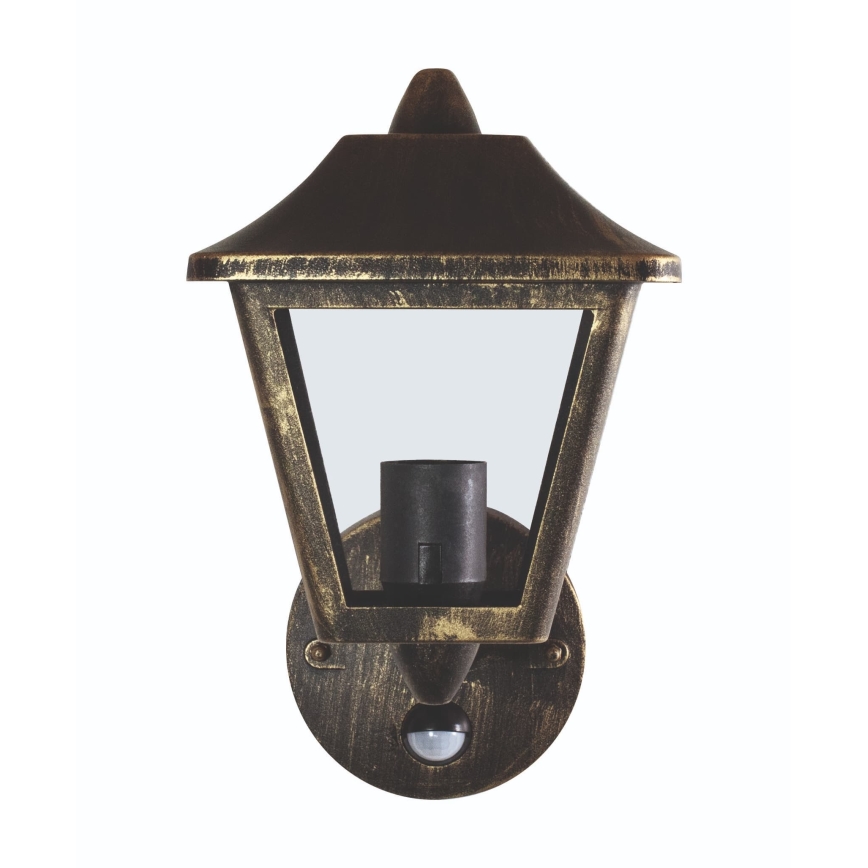 Osram - Väline seinalamp liikumisanduriga TRADITION UP 1xE27/60W/230V IP44 patina/kuldne