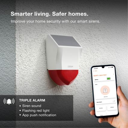 Osram - Välistingimustesse mõeldud päikeseenergial töötav alarm SMART+ 5V IP65 Wi-Fi