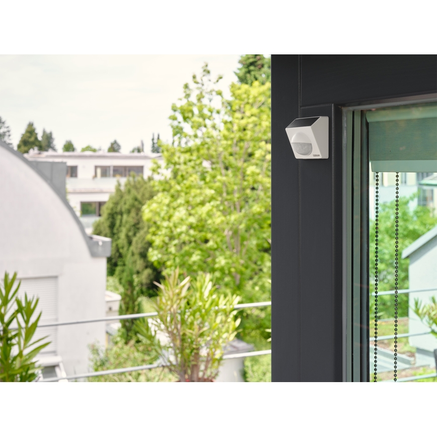 Osram - Välitingimustele mõeldud päikeseenergial töötav liikumisandur SMART+ 3,7 V valge IP65 Wi-Fi 800 mAh