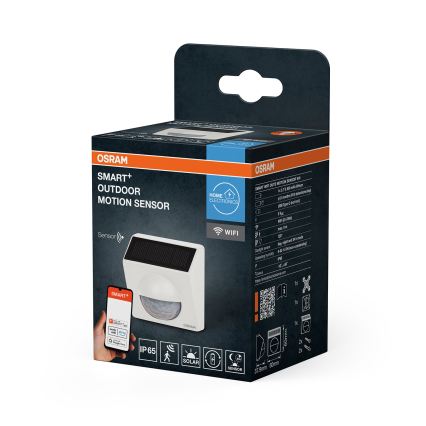 Osram - Välitingimustele mõeldud päikeseenergial töötav liikumisandur SMART+ 3,7 V valge IP65 Wi-Fi 800 mAh