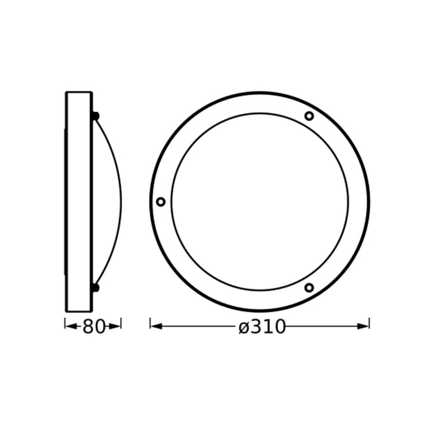 Osram - Vannitoa laelamp BATHROOM CLASSIC 1xE27/15W/230V läbimõõt 31 cm IP44
