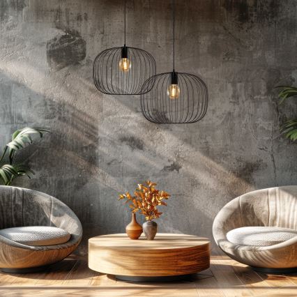 OVELLA ripatslaelamp kaabliga, 1xE27/15W/230V, läbimõõt 46 cm, must