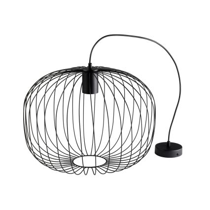 OVELLA ripatslaelamp kaabliga, 1xE27/15W/230V, läbimõõt 46 cm, must