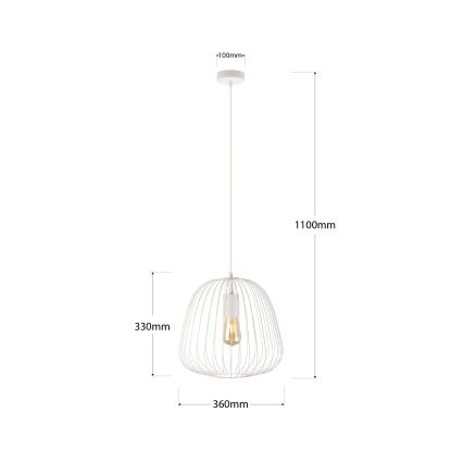 OVELLA rippvalgusti kaabliga 1xE27/15W/230V, läbimõõt 36 cm, kreemjas