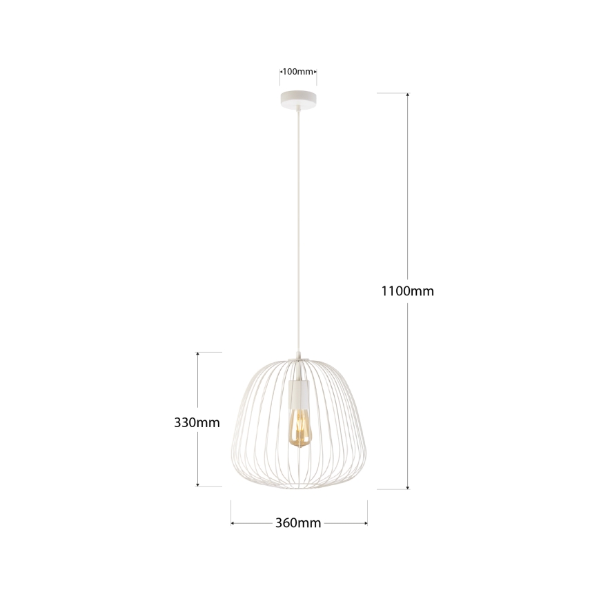 OVELLA rippvalgusti kaabliga 1xE27/15W/230V, läbimõõt 36 cm, kreemjas