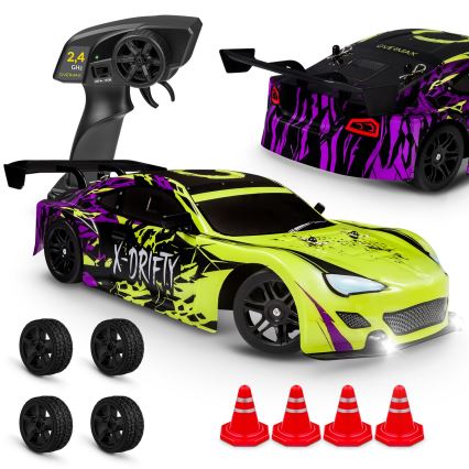 Overmax - kaugjuhitav RC-driftauto X-DRIFT 1000 mAh kollane/lilla