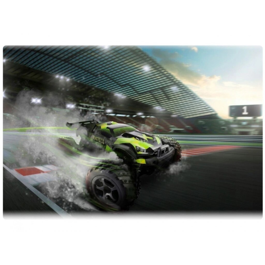 Overmax - kaugjuhtimisega RC-auto X-MONSTER 3.0 1700 mAh must/roheline