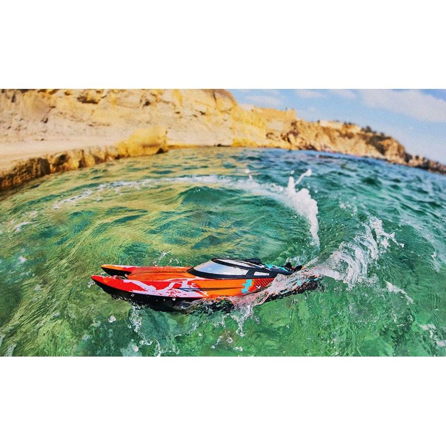 Overmax - puldiga juhitav RC-paat X-TIDE 2400 mAh must/oranž