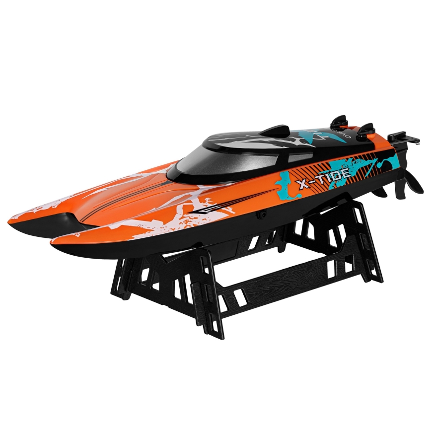 Overmax - puldiga juhitav RC-paat X-TIDE 2400 mAh must/oranž