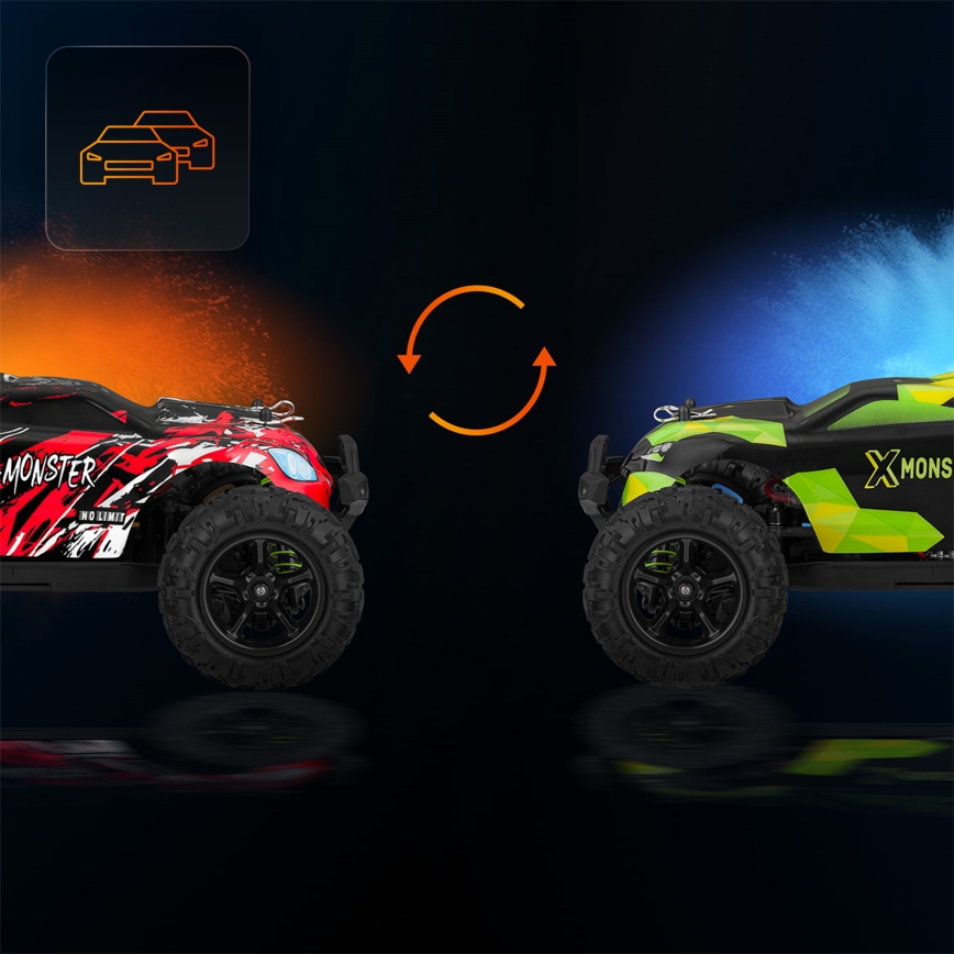 Overmax - pultiga juhitav RC-auto X-MONSTER 3.5 1700 mAh must/punane/roheline