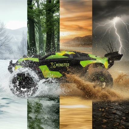 Overmax - pultiga juhitav RC-auto X-MONSTER 3.5 1700 mAh must/punane/roheline