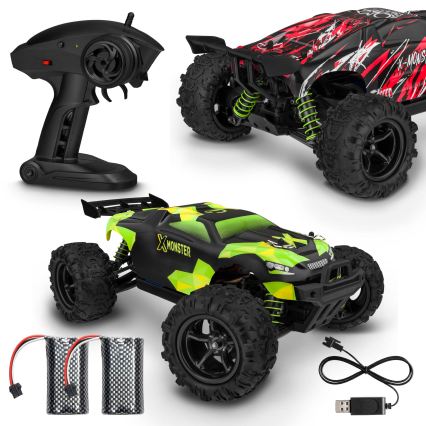 Overmax - pultiga juhitav RC-auto X-MONSTER 3.5 1700 mAh must/punane/roheline