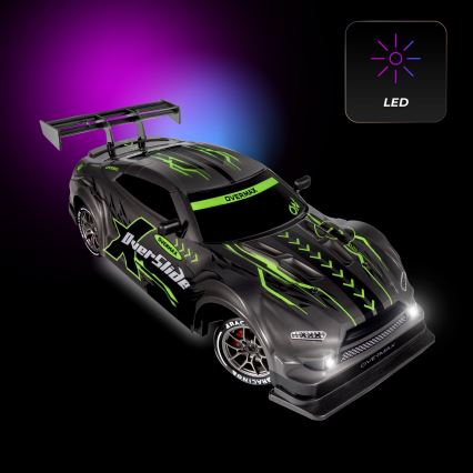 Overmax - RC driftauto kaugjuhtimispuldiga X-OVERSLIDE 1000 mAh must/roheline/sinine/punane