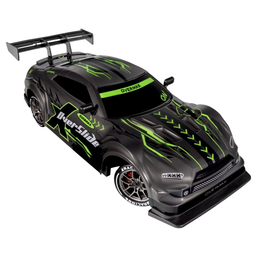 Overmax - RC driftauto kaugjuhtimispuldiga X-OVERSLIDE 1000 mAh must/roheline/sinine/punane