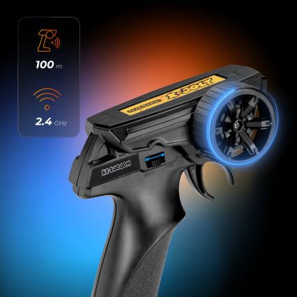 Overmax - X-JOLT kaugjuhtimisega RC-auto, 1000 mAh, must/kollane