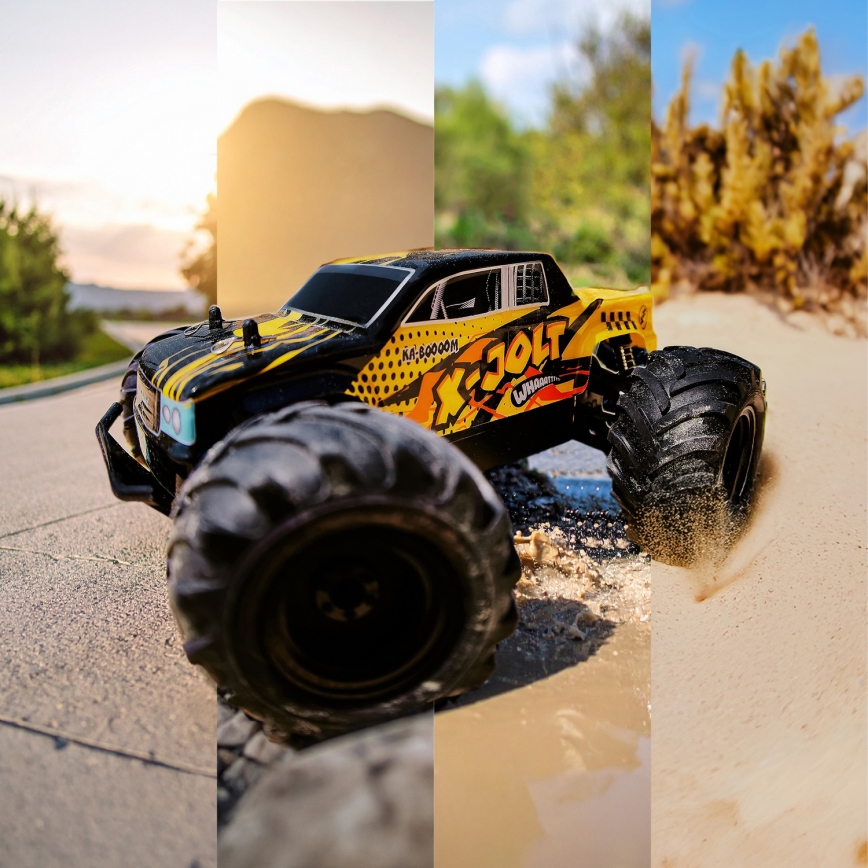 Overmax - X-JOLT kaugjuhtimisega RC-auto, 1000 mAh, must/kollane