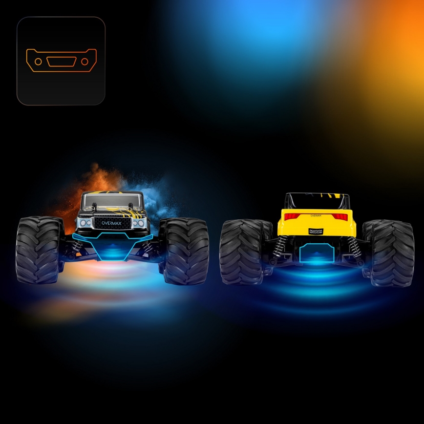 Overmax - X-JOLT kaugjuhtimisega RC-auto, 1000 mAh, must/kollane