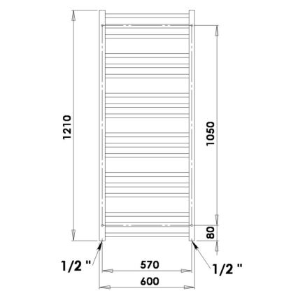 P.M.H. AV4C - Vannitoa rätikukuivati AVENTO 360W 121 cm läikiv kroom