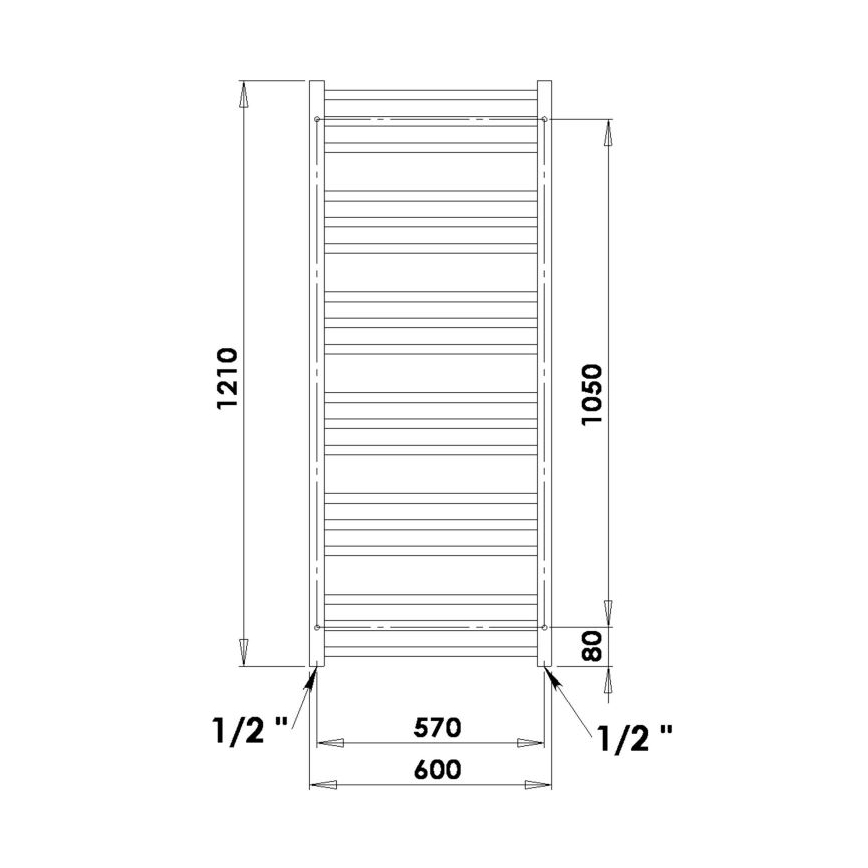 P.M.H. AV4C - Vannitoa rätikukuivati AVENTO 360W 121 cm läikiv kroom