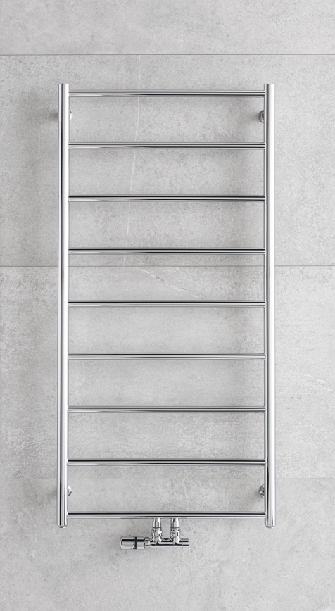 P.M.H. NS4C-M - Vannitoa redelradiaator NAAS 222 W, 121 cm, läikiv kroom