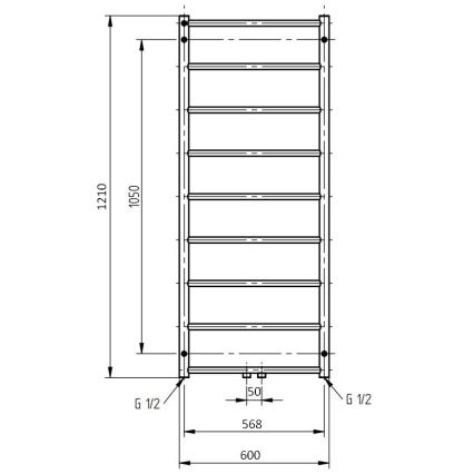 P.M.H. NS4C-M - Vannitoa redelradiaator NAAS 222 W, 121 cm, läikiv kroom