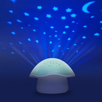 PABOBO - Projektor meloodiaga STAR MUSHROOM 3xAA sinine