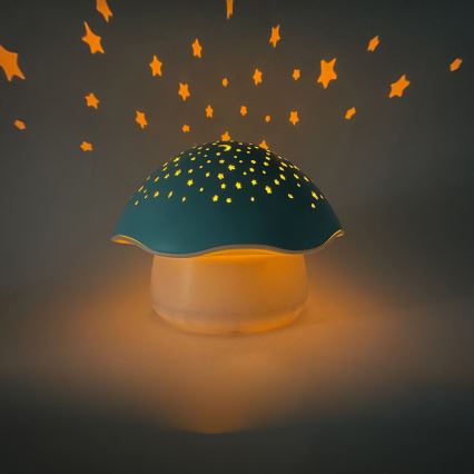 PABOBO - Projektor meloodiaga STAR MUSHROOM 3xAA sinine