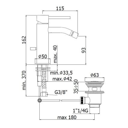 Paffoni - bidetisegisti + äravool LIGHT harjatud kuld