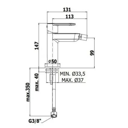 Paffoni - bidetisegisti CANDY, läikiv kroom