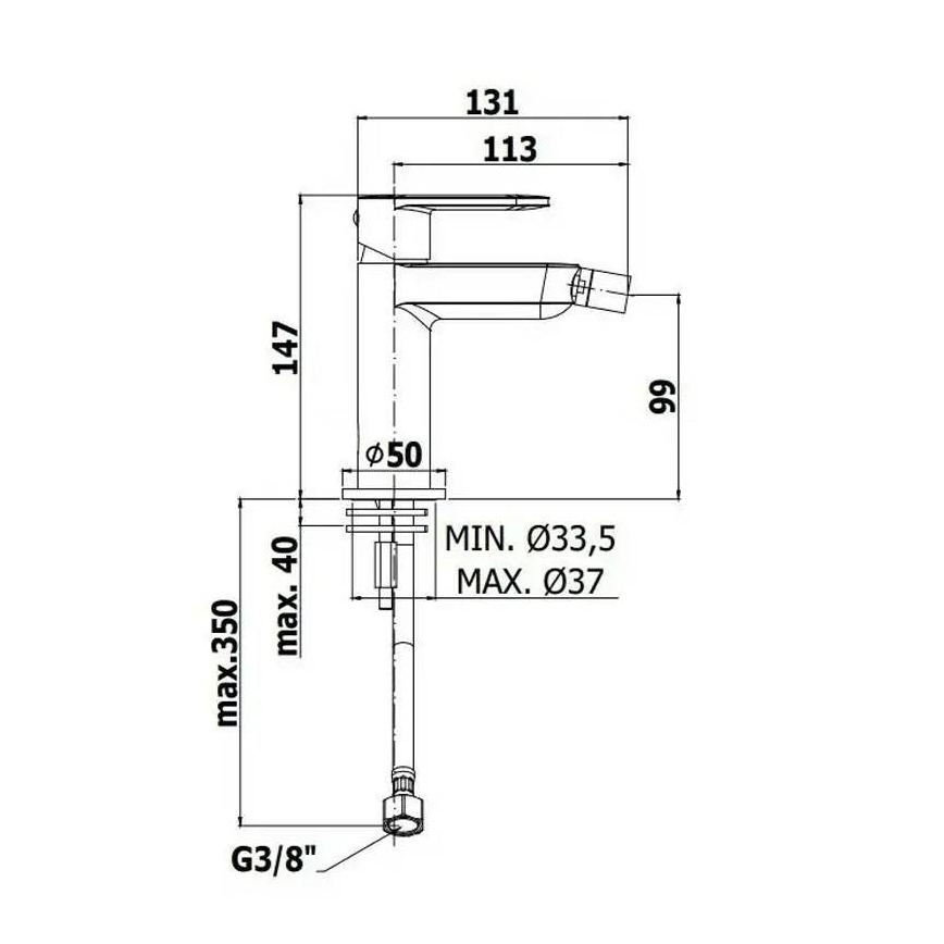 Paffoni - bidetisegisti CANDY, läikiv kroom