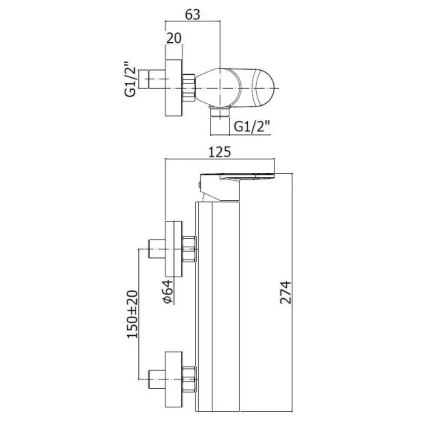 Paffoni - CANDY vannisegisti, läikiv kroom