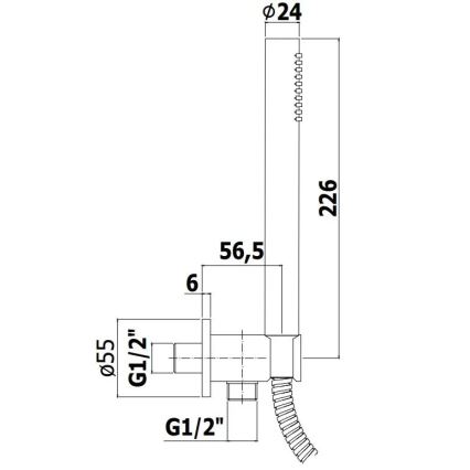 Paffoni - dušikomplekt ROUND matt must