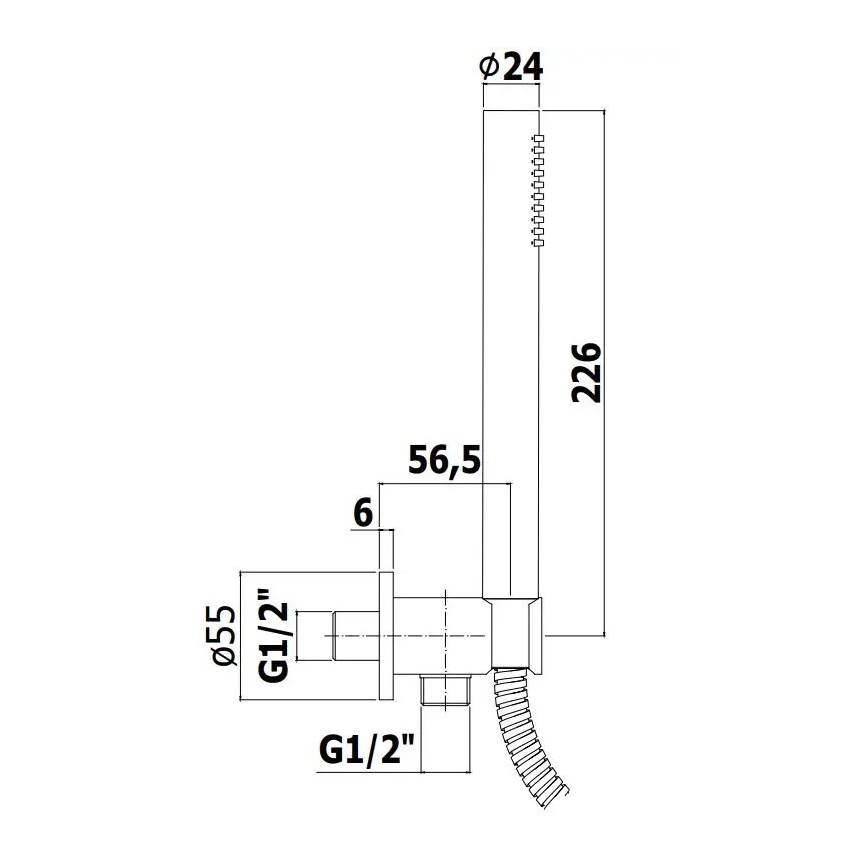 Paffoni - dušikomplekt ROUND matt must