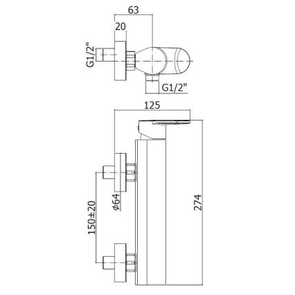 Paffoni - dušikomplekt segistiga CANDY läikiv kroom
