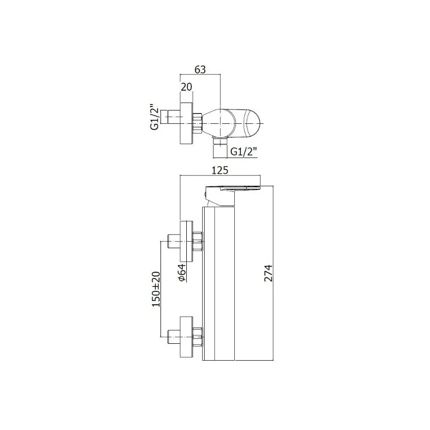 Paffoni - dušikomplekt segistiga CANDY läikiv kroom