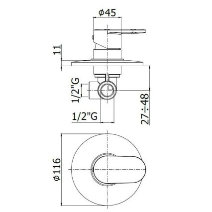 Paffoni - dušisegisti CANDY läikiv kroom