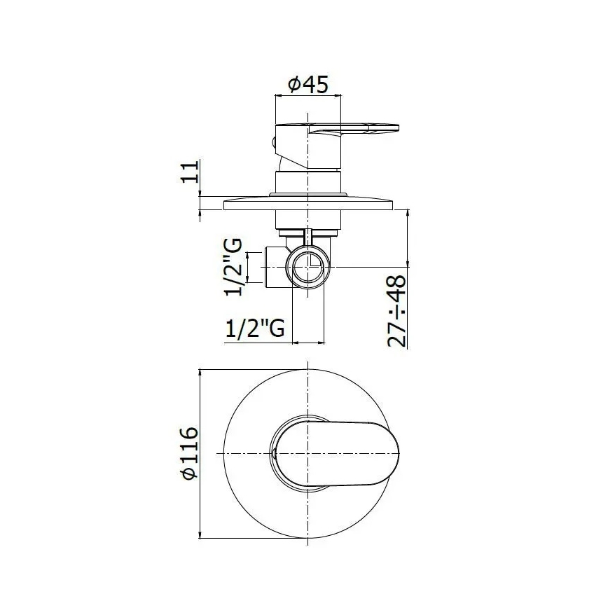 Paffoni - dušisegisti CANDY läikiv kroom