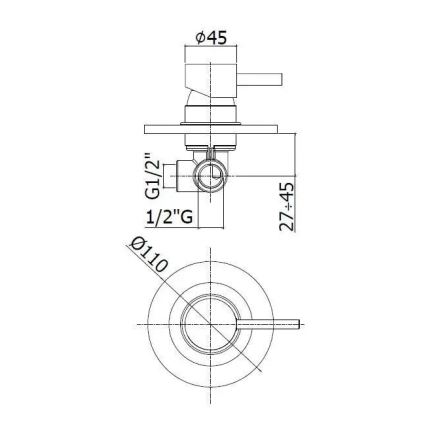 Paffoni - dušisegisti seinasiseks paigaldamiseks LIGHT läikiv kroom