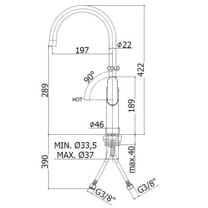 Paffoni - köögisegisti CANDY läikiv kroom