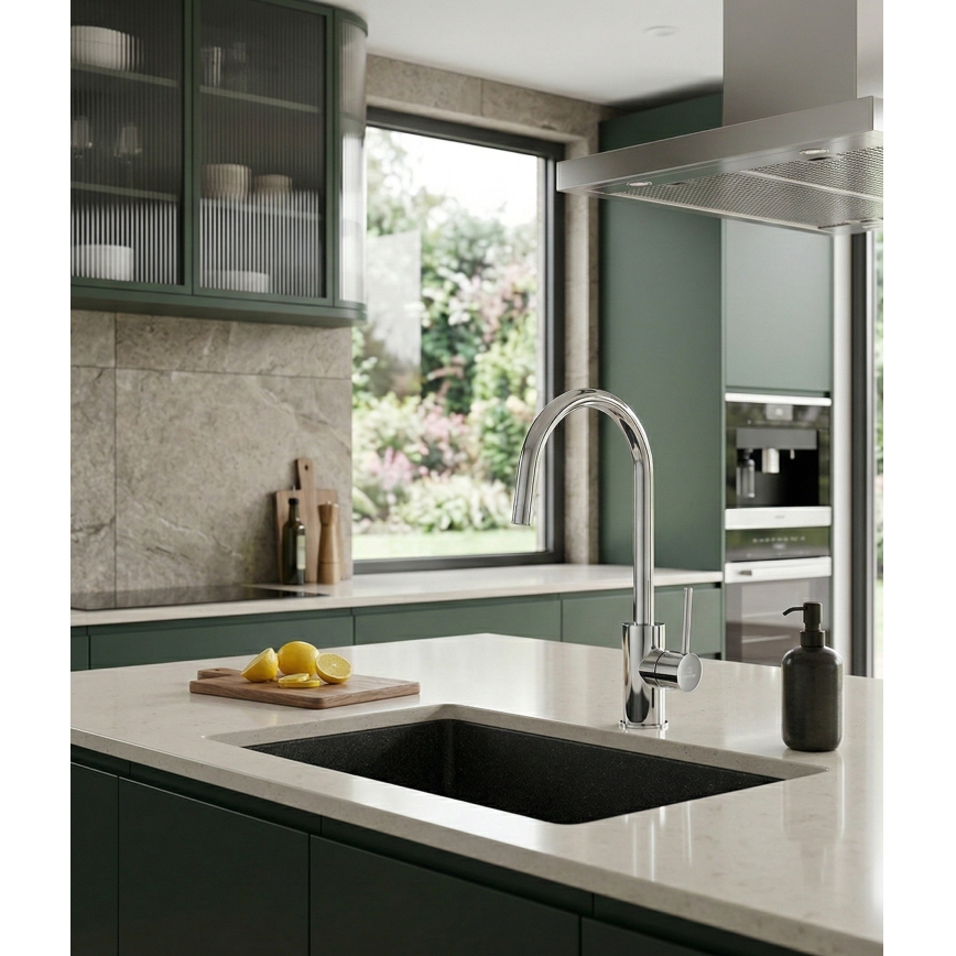 Paffoni - köögisegisti LIGHT 36,3 cm läikiv kroom