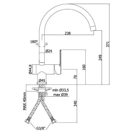 Paffoni - Köögisegisti RINGO läikiv kroom