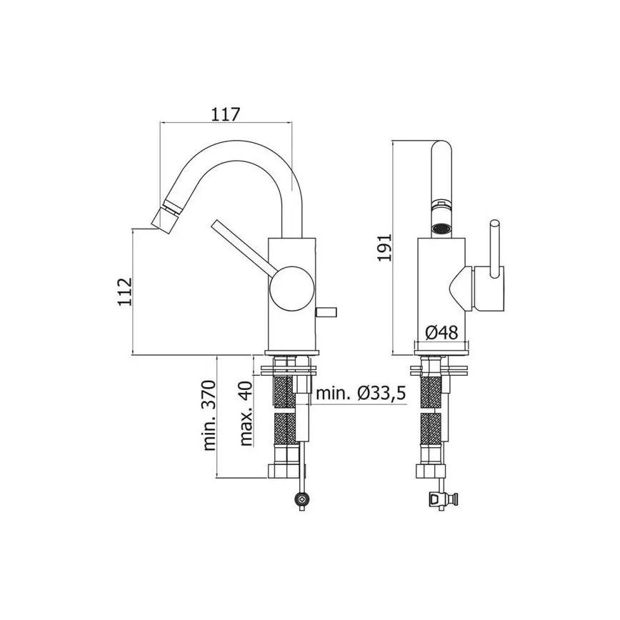 Paffoni - LIGHT bidee segisti must